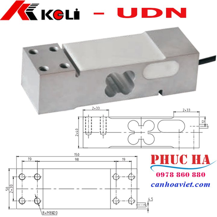 Loadcell Keli UDN 100kg, 200kg, 300kg